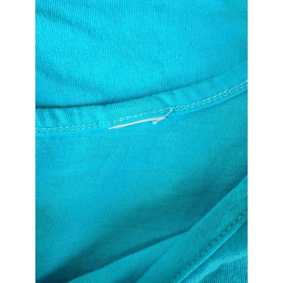 Vintage Y2k Polly's Curio Shop Graphic Tee Turquoise Women's Baby Tee size XS - Picture 4 of 5